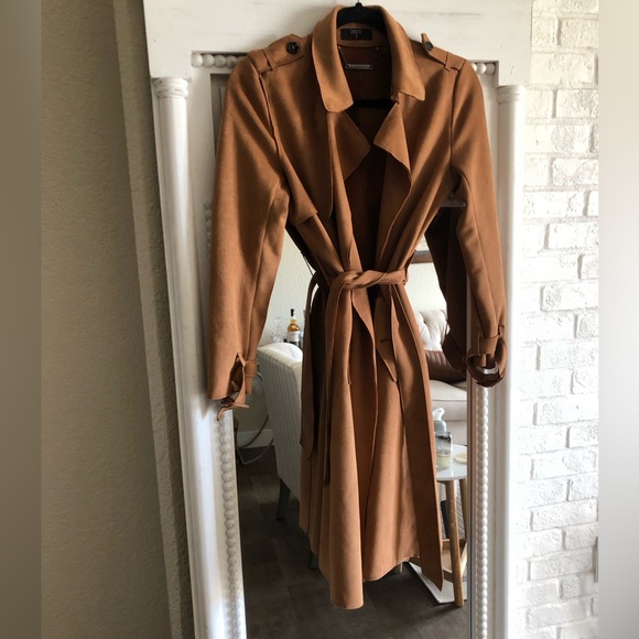 NEW Suede Trench T Tahari - Picture 3 of 15